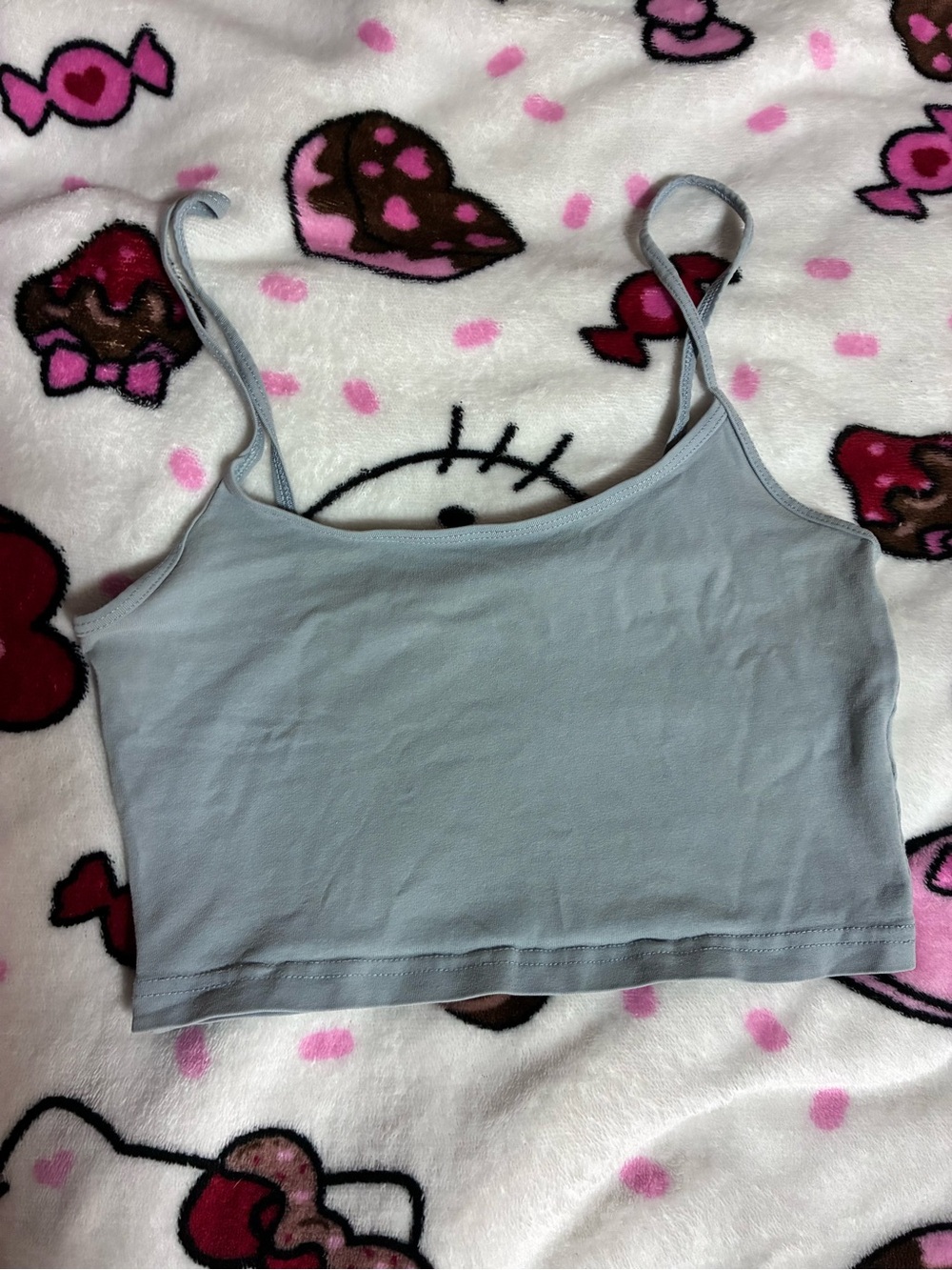 Aritzia Light Blue Cropped Spaghetti Strap Cami
